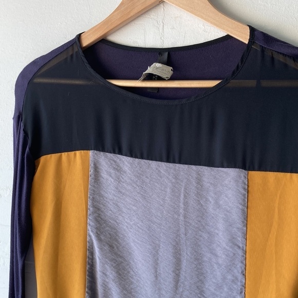 Zara Basic Evening Colorblock Blouse - Picture 2 of 4